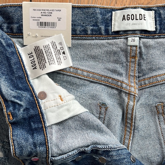 NWT AGOLDE Fen High Rise Relaxed Taper Jeans - Color: Wander - Size 26 - Picture 5 of 13